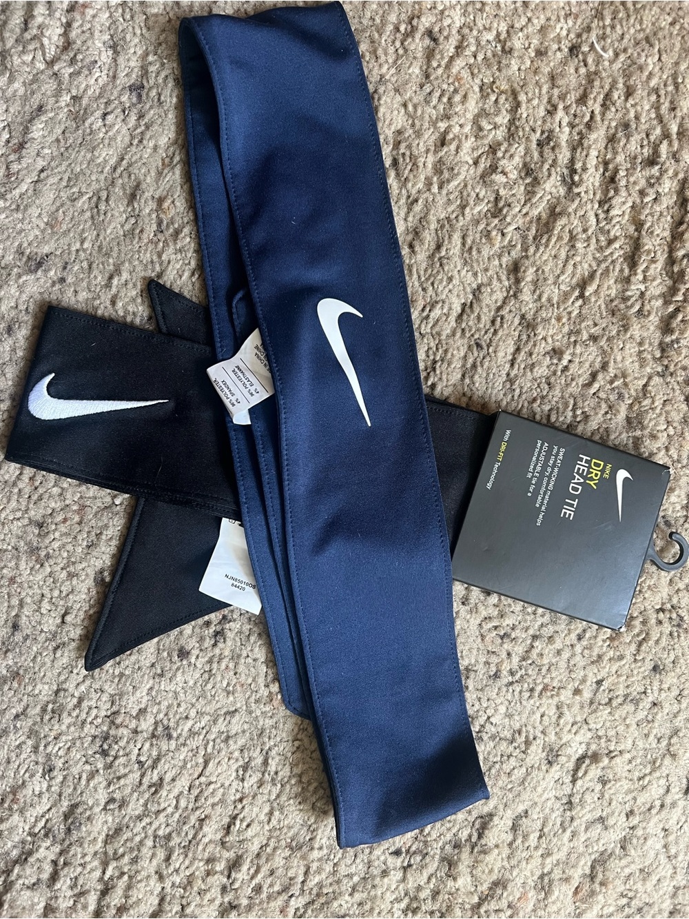 Nike Dri-FIT Navy Head Tie - womens Athletic Headbands